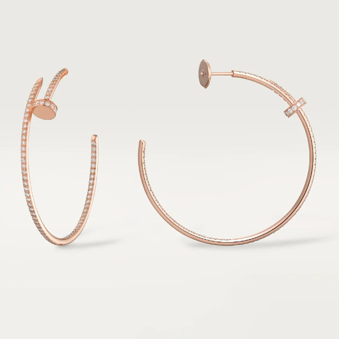 NAIL EARRINGS DIAMOND | ROSE GOLD