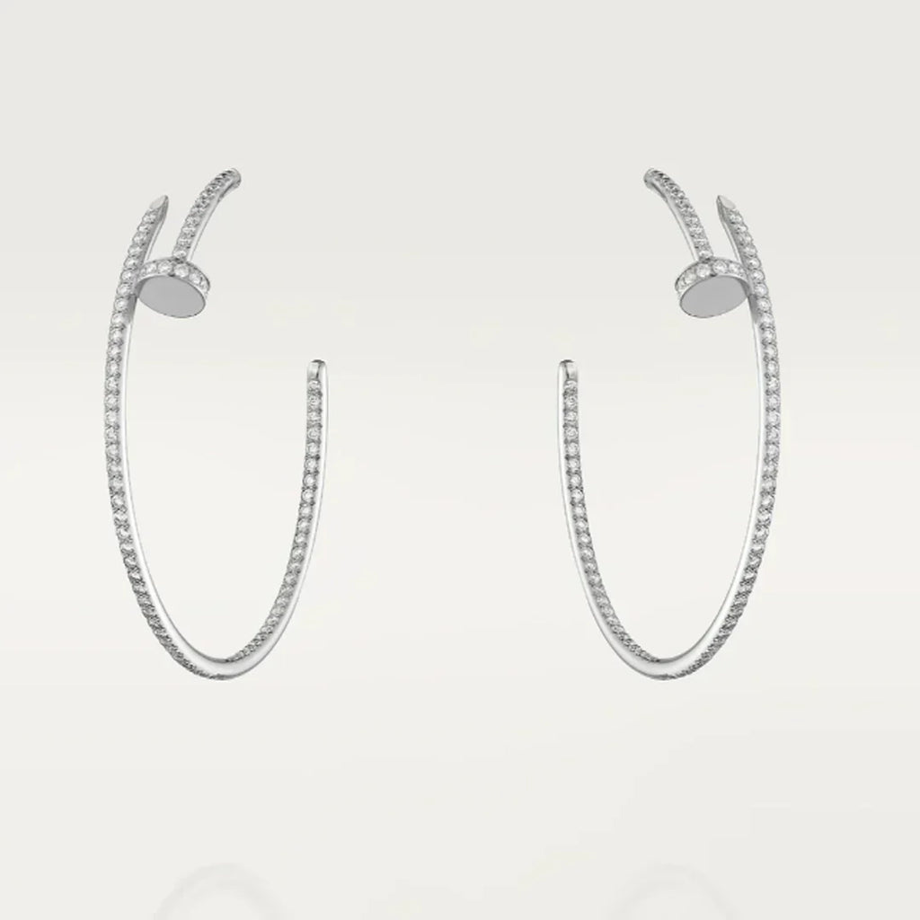 NAIL EARRINGS DIAMOND | SILVER