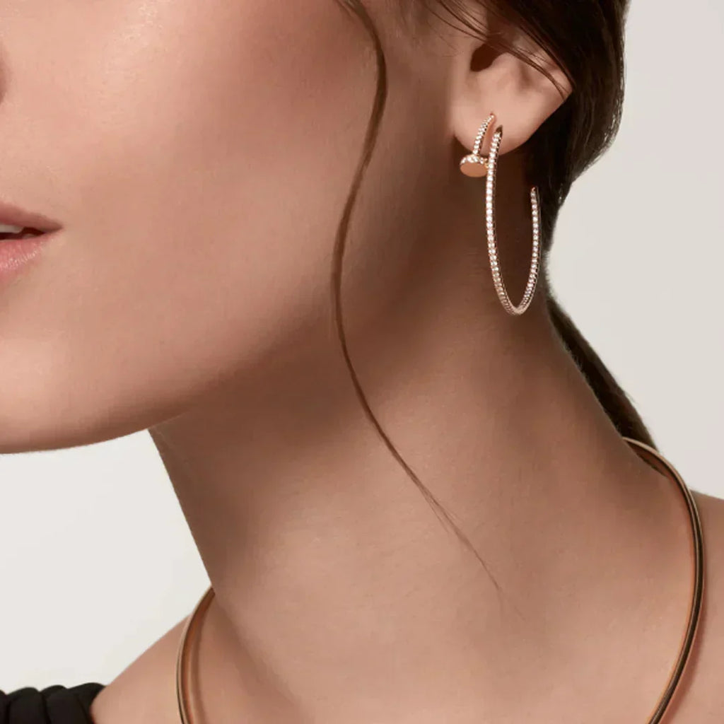 NAIL EARRINGS DIAMOND | ROSE GOLD